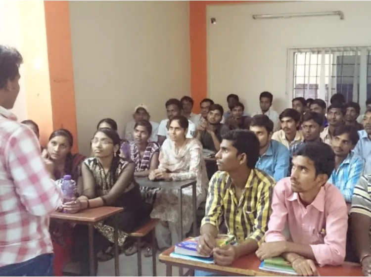 Students attending a classroom session at SV Infotech